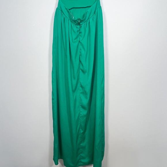 Lulus Green Flowy Backless Maxi Long Cocktail EveningDress - Picture 9 of 16